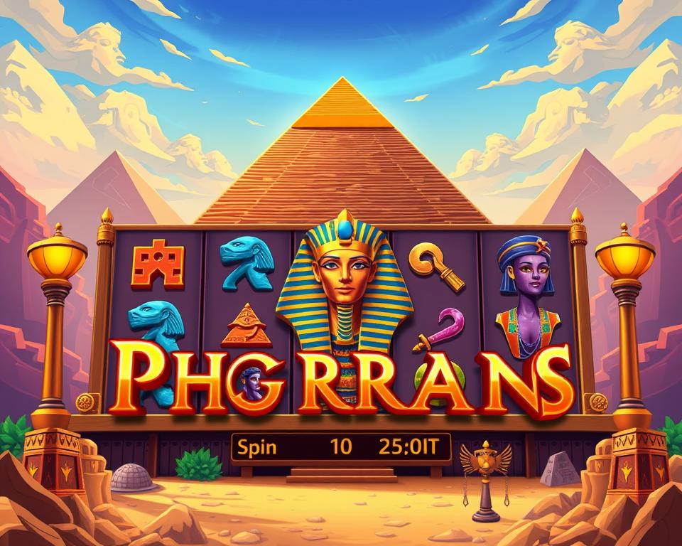 Hình ảnh game nổ hũ Pharaoh với các biểu tượng Ai Cập cổ đại