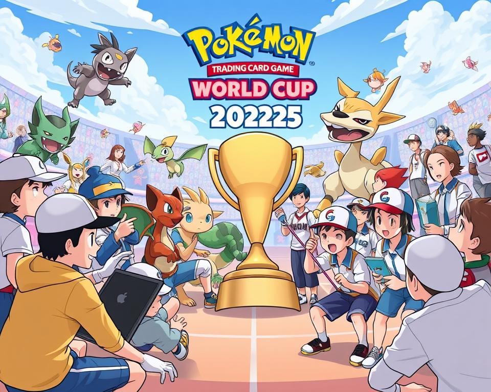 Tạo hình ảnh về Pokémon Trading Card Game Online World Cup 2025 với người chơi mọi lứa tuổi
